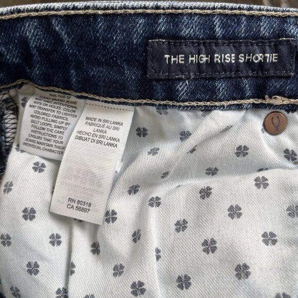 Lucky Brand Womens 10 30 The High Rise Shortie Cutoff Denim Shorts Blue Festival - Picture 6 of 12